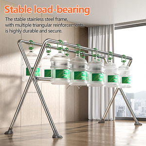 Séchoir à <span class=keywords><strong>linge</strong></span> pliable à longueur réglable avec cadre métallique stable, filet de séchage et support à chaussures - Product Image 4