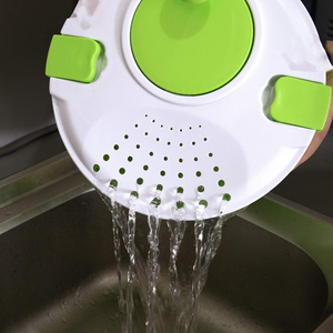 Hand Operated <b>Salad</b> Spinner Washing Colander Drain Manual Lettuce and Vegetable With Secure Lid Lock Rotary Handle - Product Image 3