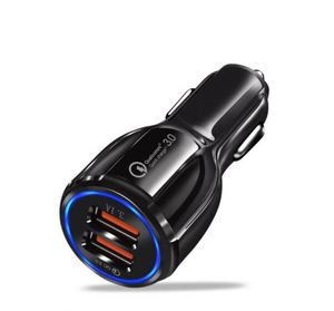 Cargador de Coche USB de Doble Puerto QC 3.0, Adaptador de Carga Rápida de 18 W, Mini Portátil 2USB para iPhone, Teléfono Móvil - Product Image 1