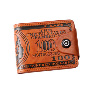 Men's Wallets with 100 US Dollar Pattern Male Wallet with Zipper <strong>Card</strong> Holder Coin Pocket Purse - Product Image 1