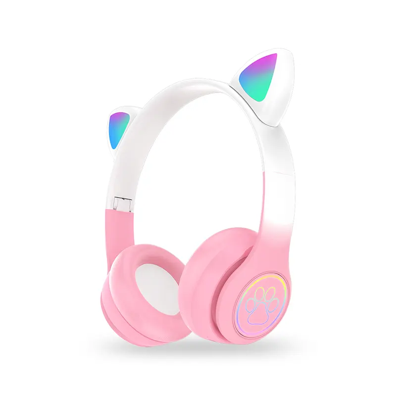 Cuffie Wireless dal Design colorato sfumato con cuffie Stereo BT con colore sfumato sopra l'orecchio