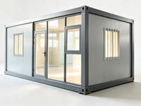Bureau conteneur amovible avec grande fenêtre en verre pour camping, boutique, café, chantier de construction