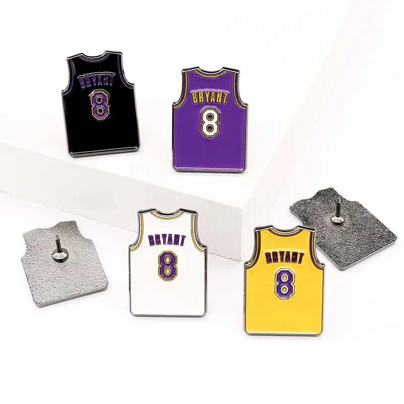 Kobe bryant-pin de solapa de metal esmaltado, colección de camisetas de baloncesto, kobe bryant, insignia para recuerdo, venta al por mayor
