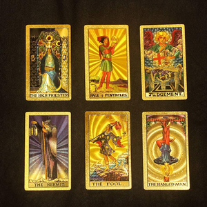 Cartes de tarot en PVC avec feuille d'or de la marque CY, modèle CY-88, imperméables, écologiques, boîte en papier personnalisée 12x7cm pour nappe de jeu - Product Image 2
