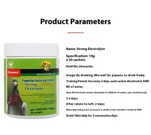 Integratore Elettrolitico ad Alto Contenuto Proteico per Piccioni da Corsa, Non-OGM, Etichetta Privata, 20 Bustine/Bottiglia, Funzione Potenziante per Allevatori - Product Image 4