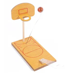 Wholesale Mini Basketball Toy Children Pretend Shooting Wooden Desktop Basketball