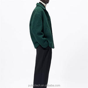 OEM Collared Warm Winter Button Closure 100% Cotton <b>Sherpa</b> <b>Men's</b> Spring <b>Jacket</b> - Product Image 2