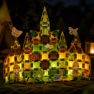 XINBIDA Ensemble de 48 tuiles magnétiques de jardin, blocs de construction 3D pour jardin <span class=keywords><strong>secret</strong></span> à surface plane avec abeille, jouet éducatif STEM, cadeau - Product Image 6