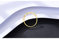 Mode simple argent zircon anneaux dorés en argent sterling 925 haute joaillerie bague géométrique pour femme