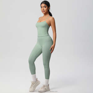 Set Reggiseno Yoga Personalizzato con Tasca 3 Pezzi <span class=keywords><strong>Femminile</strong></span> con Spalline Regolabili Traspirante per Allenamento in <span class=keywords><strong>Palestra</strong></span> Abbigliamento Sportivo da Donna Costine Senza Cuciture - Product Image 4