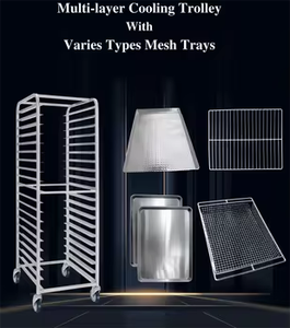 Customized Kitchen Equipment Stainless Steel <b>Rack</b> Tray Trolley with Wheels / Baking Tray Trolley Removable Trolley Carts - Product Image 2