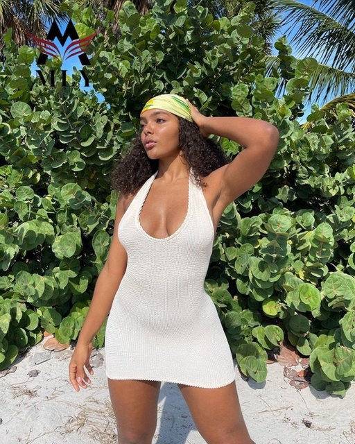 New Product Sports Out Wear Deep v Sexy One Piece Women  Casual Swim Dress
