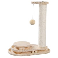 Nouveau Design mignon chat à deux couches griffoir chat griffoir jouet chat plateau tournant avec boules interactives et boule pendante