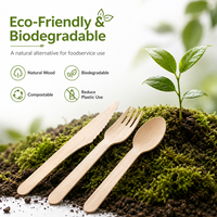 Ensemble de couverts en bois avec logo personnalisé, couteau, fourchette et cuillère jetables, 100% naturels, compostables, écologiques, vaisselle pour mariage