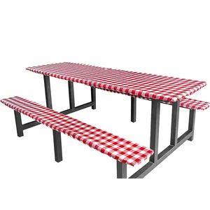 Worth Price Table Linens Fitted Elastic Vinyl Waterproof Outdoor Flat Home Eco-friendly Picnic Table Cloth Table Cover