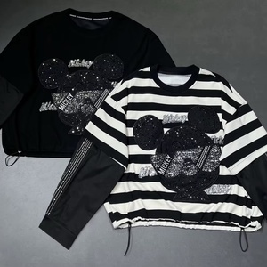 6806/FANMAJIALIE Nuova Collezione T-shirt <span class=keywords><strong>Donna</strong></span> Mickey Girocollo Ampia in Cotone Stampata Stile Street Fashion - Product Image 4
