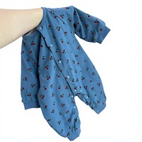 Combinaison en coton double couche pour bébé fille, imprimé cerise, pour le printemps, l'automne et l'hiver - Vêtements d'extérieur pour nourrissons et nouveau-nés