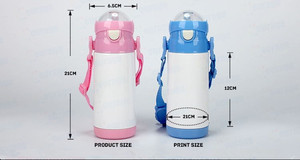 Garrafa Térmica Infantil Sublimada com Tampa de Vácuo e Copos Sippy Personalizados com Logo 350ml - Product Image 6
