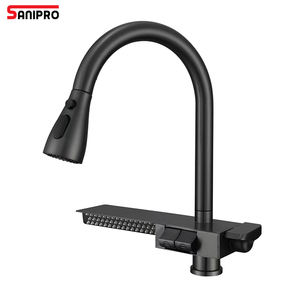 SANIPRO nouvelle mouche pluie cascade 304 acier inoxydable évier <span class=keywords><strong>cuisine</strong></span> robinet <span class=keywords><strong>mitigeur</strong></span> bouton poussoir Piano <span class=keywords><strong>clé</strong></span> retirer vers le bas pulvérisateur robinets - Product Image 1