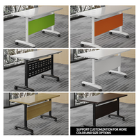 Table d'étude rectangulaire minimaliste pliable avec chaises pour étudiants universitaires, roulettes amovibles, en bois, haute