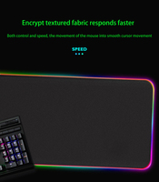 Tapis de Souris Carré OEM Personnalisé avec Logo, Grand Tapis de Bureau Gamer Noir avec LED RGB et Chargeur Sans Fil, en Stock