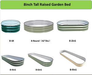 Dropship 11-Inch Tall Modular Metal <b>Raised</b> <b>Planter</b> Bed Large Oval Outdoor Planting Box for Patio or Garden - Product Image 5