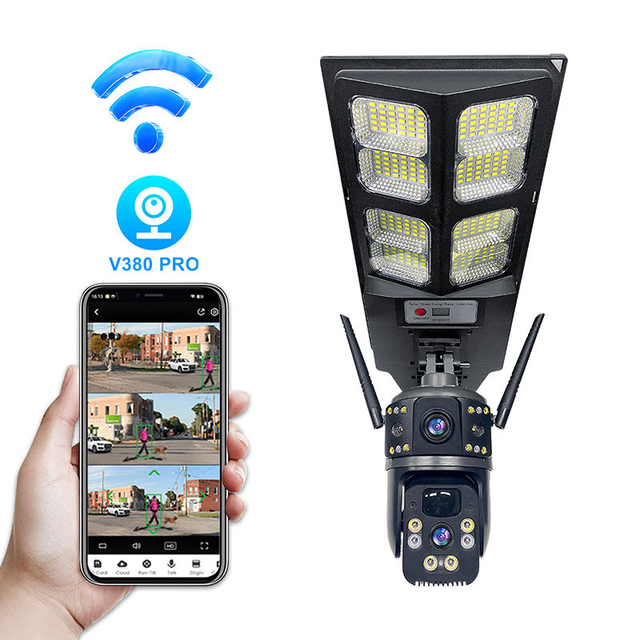V380 PRO New WiFi Dual-light Dual-lens Solar 4G SIM Card CCTV Camera 8-cell 16000mAh Battery 6MP Alarm Two-Way Audio Cloud
