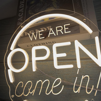 Flex DIY Neon Open Message Light up Led Neon Sign Lights para tiendas de negocios