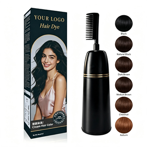 Crème colorante permanente pour cheveux à base d'extraits végétaux, sans ammoniaque, avec applicateur peigne, marque privée, qualité professionnelle - Product Image 1