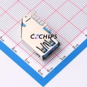 XUSF-0936-0345 USB Connector Bent Lead Through Hole Connector Type-A USB 3.0 Female Right Angle Insert - Product Image 1