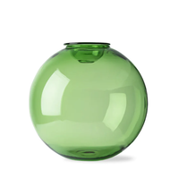 Grand vase de propagation sphérique en verre borosilicate de couleur claire soufflé à la main OEM pour compositions florales