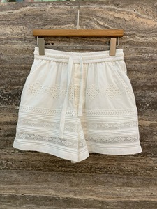 Conjunto de Shorts de Algodón Orgánico de Lujo Premium, Elegante, Casual, de Verano, con Cuello Redondo, Encaje Calado y Bordado, Transpirable, para Mujer, Marca <span class=keywords><strong>Isabel</strong></span> - Product Image 2