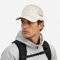 Casquette de sport et de randonnée en nylon de haute qualité, 5 panneaux, souple, à visière incurvée, non structurée, avec sangle à boucle