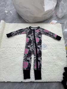 Yy Whatnot Sofort Lieferbar 95% Bambus 5% Spandex Gestrickter Zweiwege-Reißverschluss Mystery Pyjama-Set Box Kleinkind Baby Urlaubs-Motiv - Product Image 5