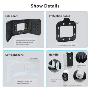 Lampe LED dentaire NICEDEN 20 LED pour photographie, 50000 LUX, 5 niveaux de luminosité réglables, avec télécommande Bluetooth - Product Image 2