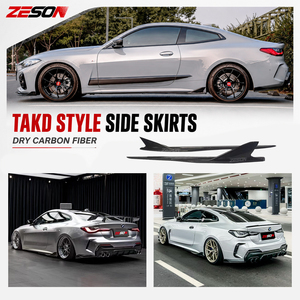 Extensiones de faldones laterales ZESON de fibra de carbono seca estilo TAKD para <span class=keywords><strong>BMW</strong></span> Serie 4 G22 G23 M440i <span class=keywords><strong>430i</strong></span> 420i Coupé 2021+ - Product Image 6