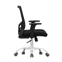 Fauteuil de visiteur, chaise de bureau avec roulettes en nylon PU et dossier moyen pour bureau commercial