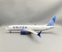Modèle d'avion en résine de haute qualité 47CM B747MAX United Airline 1:150 avec lumières LED personnalisables, jouet unisexe