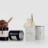Tube / Contenant / Boîte à glace en carton de qualité alimentaire de luxe personnalisé de 3,7 OZ, étanche à l'air, avec couvercle en métal estampé