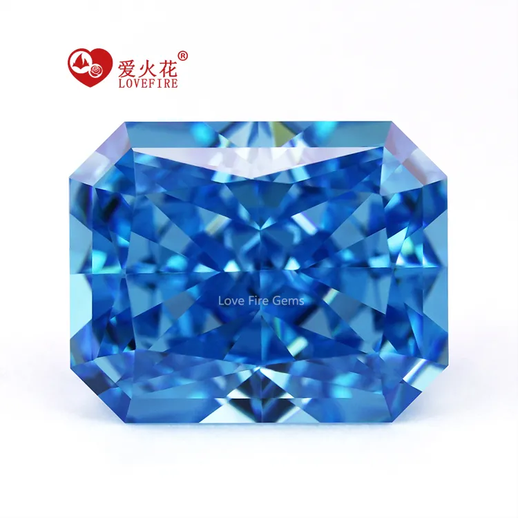 ทั้งหมดขนาด Cz เพชร5A + บดน้ำแข็ง Radiant Cut 4K Cubic Zirconia Aquamarine Octangle เพชร Cubic Zirconia