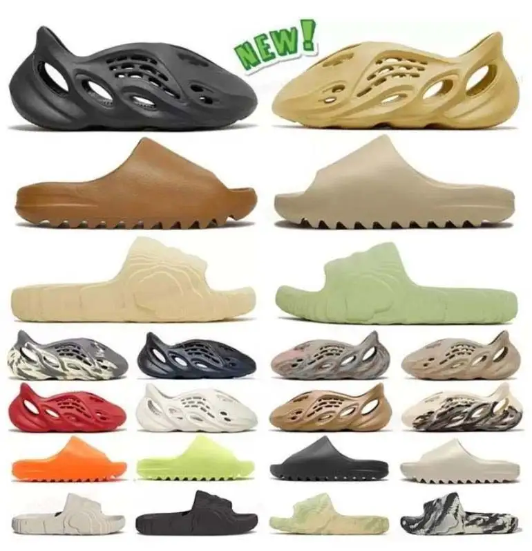 Designer Yeezy Foam Runner Slippers Men Woman Slider Vermillion Mineral Blue Onyx Pure Sandals Slide Slipper Shoe 36-47
