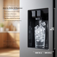 Réfrigérateur côte à côte 606L avec distributeur de glaçons et d'eau, technologie BLDC Inverter, congélation rapide, 380L réfrigérateur, 226L congélateur, 220V 50Hz CE