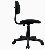 Chaise de bureau exécutive moderne noire sans accoudoirs, réglable, avec support lombaire, en tissu, pour usage domestique
