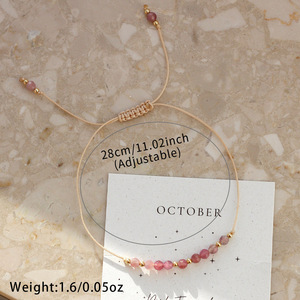 Bracelet en <span class=keywords><strong>pierre</strong></span> naturelle délicate aigue-marine Labradorite Balance Zodiac Birthstone Bracelet Cadeau d'anniversaire - Product Image 6