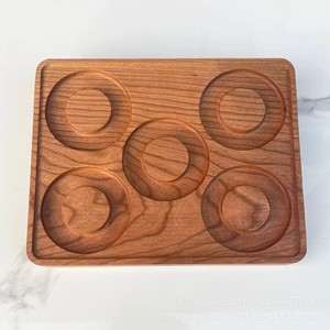 Plateau de présentation de bijoux en bois massif, noyer noir d'Amérique du Nord, 5 porte-gobelets pour le rangement et la présentation de bracelets et de perles - Product Image 2