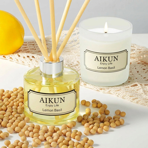 AIKUN Best Gifts Glass Scented Candle Home Customized Package Air Freshener Soy Wax Fireless <b>Reed</b> <b>Diffuser</b> Sets - Product Image 2