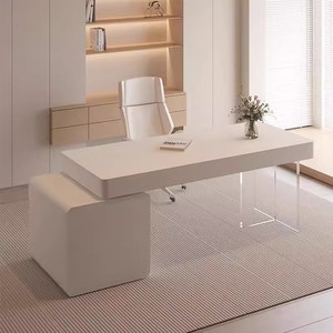 <span class=keywords><strong>Mesa</strong></span> de <span class=keywords><strong>ordenador</strong></span> de escritorio de piedra sinterizada de diseño moderno con cajón para Boss Home Writing Beauty <span class=keywords><strong>Salon</strong></span> Office Building - Product Image 1