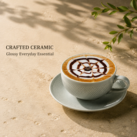 Tasse et soucoupe à expresso en céramique à glaçure réactive pour café de spécialité, pour la restauration hôtelière de boutiques, achat en gros pour distributeurs