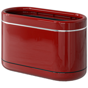 Mini Desktop Trash Can Oval Red Space Saving Indoor Waste Bin For Home Office Bedroom - Product Image 5