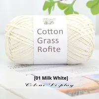 DIY tas tenun rafia dan musim panas bahan topi jerami rajutan tangan dengan pola celup benang jerami katun